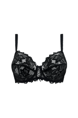 BLACK LACE BRA UNDERWIRE SOFT - FitAuMaxLingerie