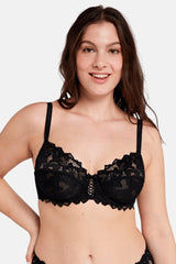 BLACK LACE BRA ARUM UNDERWIRE SOFT - FitAuMaxLingerie