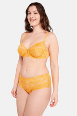 YELLOW LACE BRA ARUM UNDERWIRE SOFT - FitAuMaxLingerie