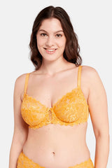 YELLOW LACE BRA ARUM UNDERWIRE SOFT - FitAuMaxLingerie