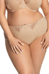 BEIGE LACE PANTIES LUCIANNA HI-CUT - FitAuMaxLingerie