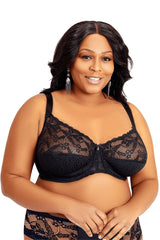 BLACK LACE BRA WITH UNDERWIRE CASSANDRA B 01 SEMI SOFT - FitAuMaxLingerie