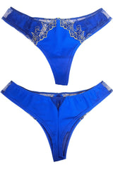 BLUE LACE PANTIES KEIRA THONG - FitAuMaxLingerie