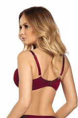 BURGUNDY LACE BRA CINDY UNDERWIRE SEMI SOFT - FitAuMaxLingerie