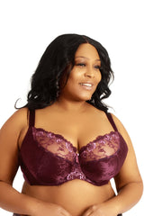 BURGUNDY LACE BRA PARIS UNDERWIRE SEMI SOFT - FitAuMaxLingerie