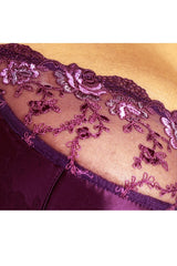 BURGUNDY LACE BRA PARIS UNDERWIRE SEMI SOFT - FitAuMaxLingerie