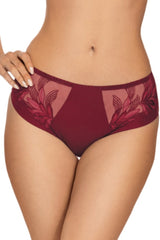 BURGUNDY LACE CINDY HI-CUT PANTIES - FitAuMaxLingerie