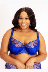 GOLD AND BLUE LACE BRA KEIRA UNDERWIRE SEMI SOFT - FitAuMaxLingerie