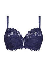 NAVY BLUE LACE BRA ARUM UNDERWIRE SOFT - FitAuMaxLingerie