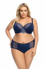 NAVY BLUE LACE BRA MONIQUE UNDERWIRE SOFT - FitAuMaxLingerie