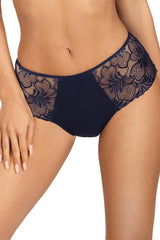 NAVY BLUE LACE FLORENCE HIGH-CUT PANTIES - FitAuMaxLingerie