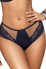 NAVY BLUE LACE JOVITE HIGH-CUT PANTIES - FitAuMaxLingerie