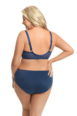 NAVY BLUE LACE MORISSON HI-CUT PANTIES - FitAuMaxLingerie