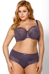 PURPLE LACE BRA SIMENA UNDERWIRE SOFT - FitAuMaxLingerie