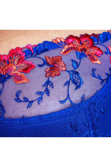 RED AND BLUE LACE BRA SAMANTA UNDERWIRE SEMI SOFT - FitAuMaxLingerie