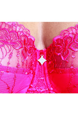 RED LACE BRA SALMA UNDERWIRE SEMI SOFT - FitAuMaxLingerie