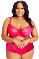 RED LACE BRA SALMA UNDERWIRE SEMI SOFT - FitAuMaxLingerie