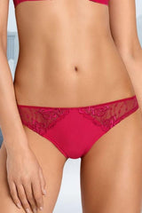 RED LACE SALMA THONG PANTIES - FitAuMaxLingerie