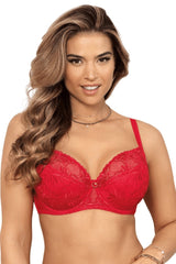 RED UNDERWIRE LACE BRA FLORENCE SEMI SOFT - FitAuMaxLingerie
