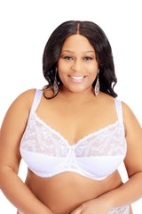 WHITE LACE BRA WITH UNDERWIRE CASSANDRA B 01 SEMI SOFT - FitAuMaxLingerie