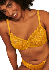 YELLOW LACE BRA ARUM UNDERWIRE SOFT - FitAuMaxLingerie