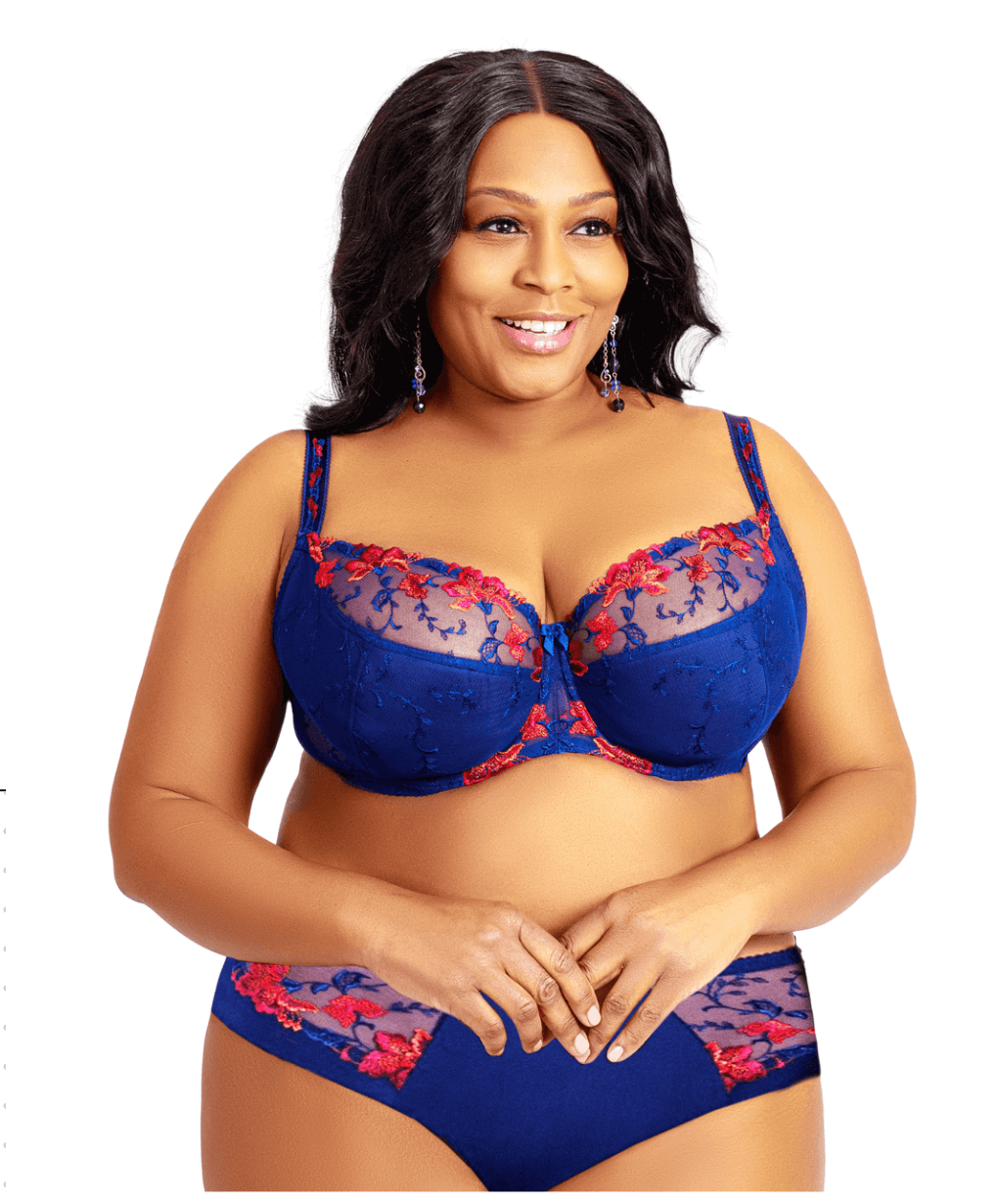 supportive blue lace bra