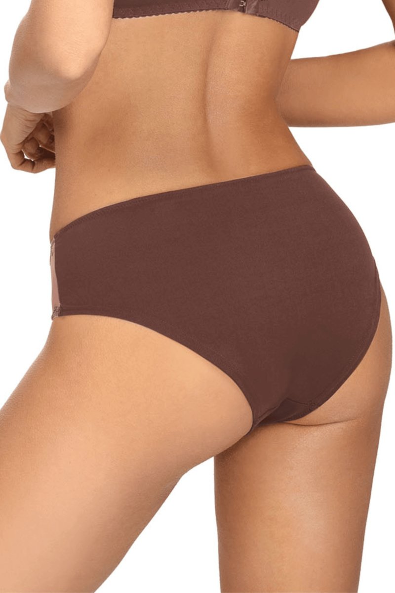 BROWN LACE CELESTE HIGH - CUT PANTIES - FitAuMaxLingerie