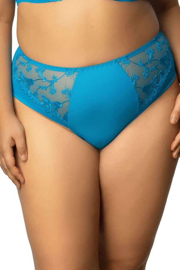 TURQUOISE LACE BRITNEY HIGH - CUT PANTIES - FitAuMaxLingerie