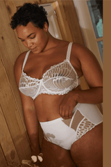 WHITE SHEER UNLINED LACE BRA NARCISSE UNDERWIRE SOFT - FitAuMaxLingerie